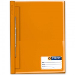 Folder tapa transparente plastico naranja A4 Vinifan