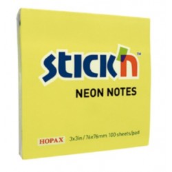 NOTAS ADHESIVAS 3X3'' 100H - AMARILLO NEON STICKN