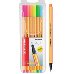 Boligrafo fine pen point STABILO x 6 colores