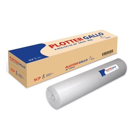 PAPEL GALLO BOND 90 GR 24" X 045 MTS TUCO 2" PLOTER