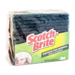 Esponjas SCOTCH BRITE 3M verde X 1uni X 15