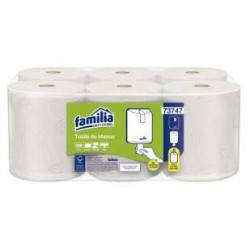 Papel Toalla Rollo Hoja Precortada Blanca - Hoja Doble 1 paquete x 6 rollos 120 metros