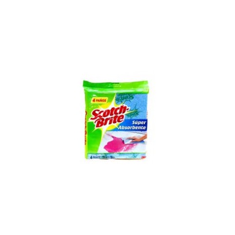 PAÑO SCOTCH BRITE SUPER ABSORVENTE X 4 UN