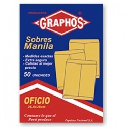 Sobres Manila Graphos Pago/1/2 oficio/A-4