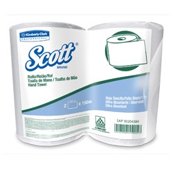PAPEL TOALLA ROLLO SCOTT MULTIFOLD HOJA SENCILLA AIRFLEX* 28GR PAQUETES 6 X 305