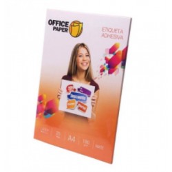 PAPEL ADHESIVO A-4 BLANCO MATE 180GR X 25 UND.