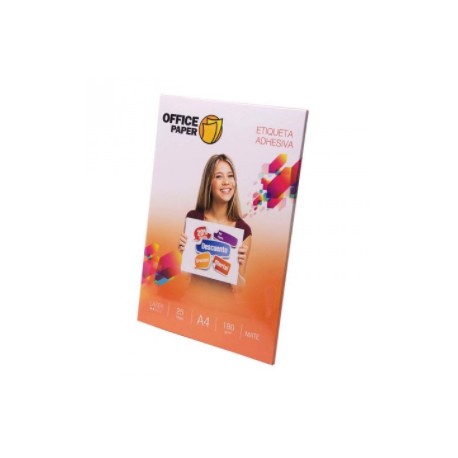 PAPEL ADHESIVO A-4 BLANCO MATE 180GR X 25 UND.