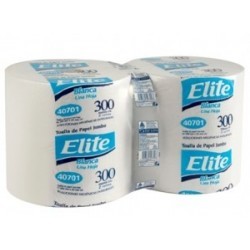 PAPEL TOALLA JUMBO BLANCO "ELITE" PAQ. DE 2 ROLLOS DE 300mts
